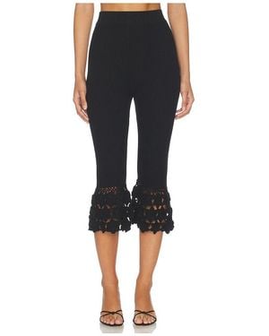 Ganni Fine Cotton Rib Crochet Pant - Black