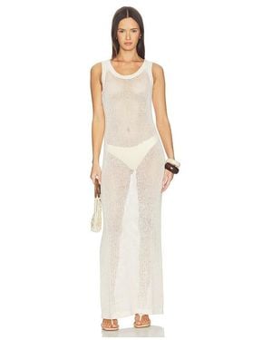 LNA Tyler Open Knit Tank Dress - White