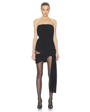 Halo Corseted Drape Dress - Black