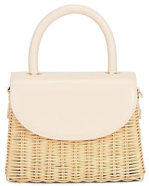 OLGA BERG Elle Wicker Top Handle Bag - Natural