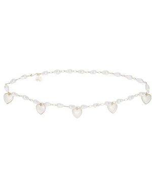 Lele Sadoughi Heart Charm Chain Belt - Black