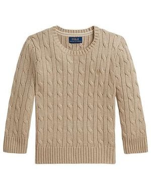 Polo Ralph Lauren PULL CREWNECK en Tan - Neutre