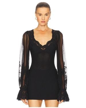 Bardot Bruna Lace Detail Bodysuit - Schwarz
