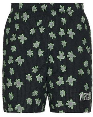 Pleasures Floral Seersucker Shorts - Green