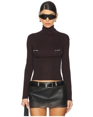 Lado Bokuchava Pierced Hardware Turtleneck Knit Top - Black