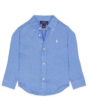 Polo Ralph Lauren Long Sleeve Linen Sport Shirt - Blue