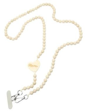 Solar Eclipse Hand-Painted Mama Heart Crossbody Phone Chain En Color Crema Talla - Blanco