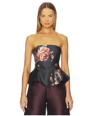 Marques'Almeida Oberteil Flower Printed Strapless - Schwarz