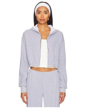 Lamade Cropped Cotton-Blend Zip-Up Hoodie - White