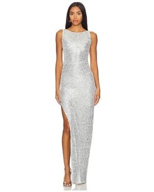Nookie Vestido Largo Lumina High Neck En Metálico Talla En