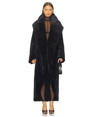 Norma Kamali Oversized Shawl Collar Maxi Coat - Black