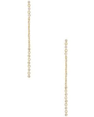 Ettika Dainty Linear Crystal Earrings - White