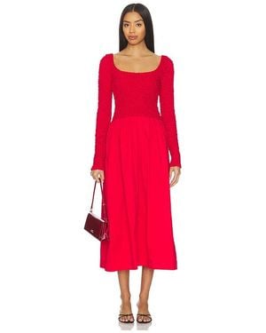 Damson Madder Malinda Super Smocked Dress - Red
