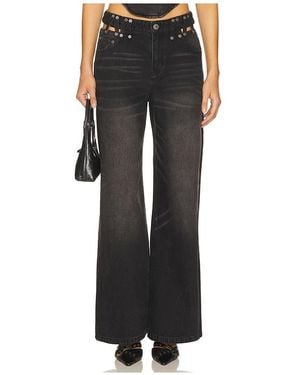 MARRKNULL Cutout Denim Trousers Jeans - Black