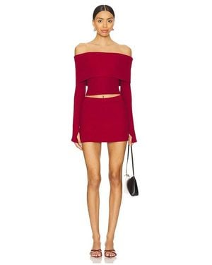 superdown Marks Skirt Set - Red