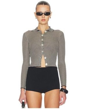 Calle Del Mar Micro Stripe Long Sleeve Cardigan - Multicolour
