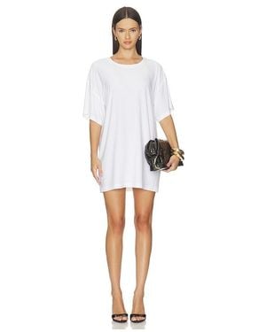 Norma Kamali X Lifestyle Short Sleeve Boxy Mini Dress - White