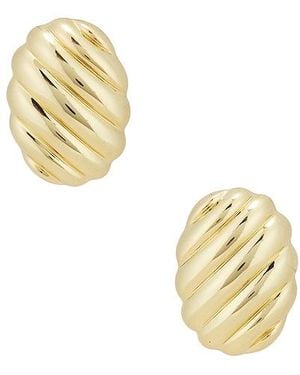 Anine Bing Ribbed Oval Earrings - Metallic