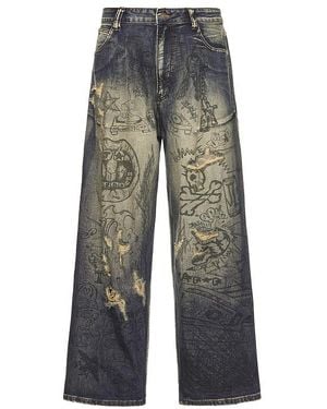 Jaded London Grafitti Colossus Washed Jeans - Green