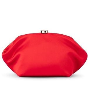 OLGA BERG Karina Satin Clutch - Red