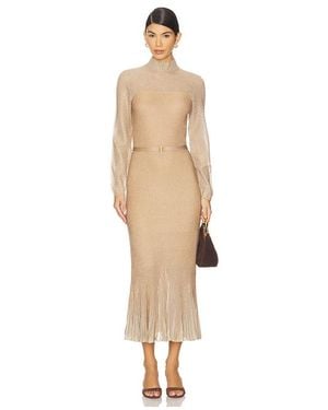 Zimmermann Metallic Midi Dress - Natural