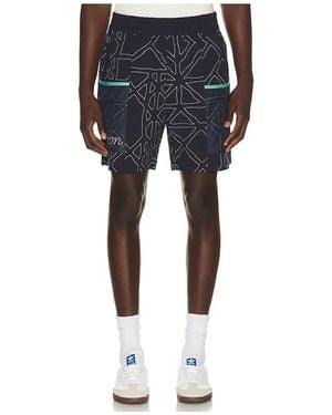 Malbon Mesh Basket Shorts En Color Verde Talla (También En S, M, Xl/1X) - Azul