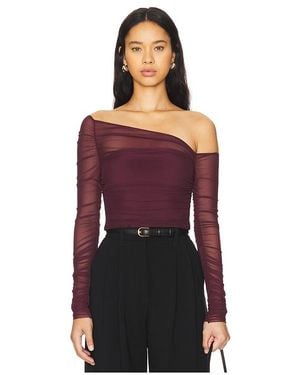 SER.O.YA Shauna Asymetric Mesh Top - Red