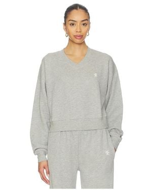 ÉTERNE Cropped V-Neck Sweatshirt - Weiß