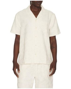 Marine Layer Jacquard Resort Shirt - Natural