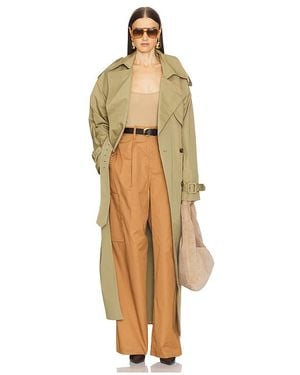 Helsa Classic Oversized Trench - Green