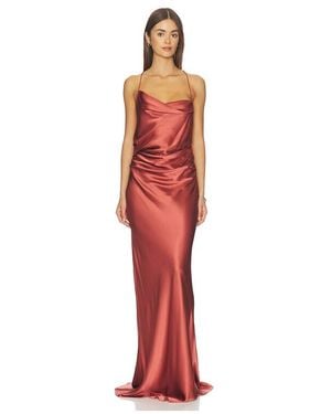 The Sei ROBE DE SOIRÉE BIAIS ENCOLURE BÉNITIER en Rose - Rouge