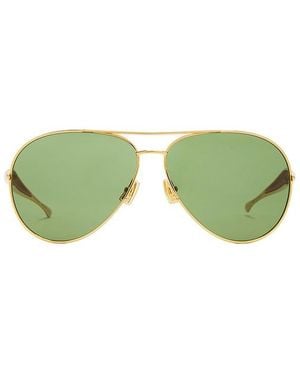 Bottega Veneta Sardine Pilot Sunglasses - Green