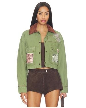 Free People X We The Free Martha Workwear Appliques Jacket - Green
