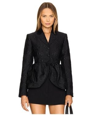 ROTATE BIRGER CHRISTENSEN Jacquard Draped ブレザー - ブラック