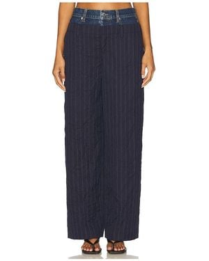Jonathan Simkhai Ophelia Double Waistband Combo Pant - Blue