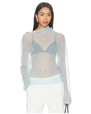 Belle Anna Manga Larga Reve En Color Azul Talla (También En Xs, Xl) - Blanco