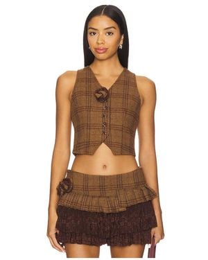 ZEMETA Rosette Wool Vest - Brown