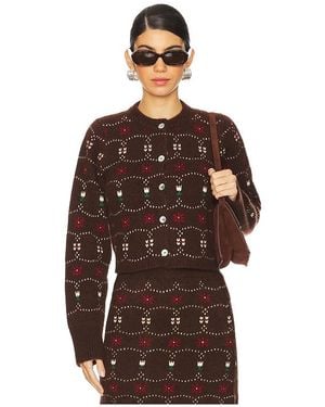 Calle Del Mar Western Fair Isle Cashmere Cardigan - Brown