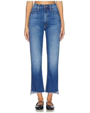 Mother High Waisted Rider Ankle Step Fray - Blue