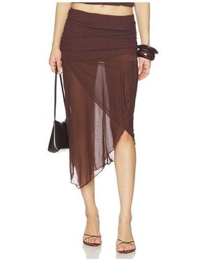Tiger Mist Zinnia Midi Skirt - Brown
