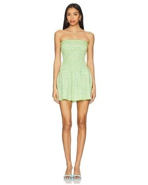 Apres Studio Strapless Ruched Mini Dress - Yellow