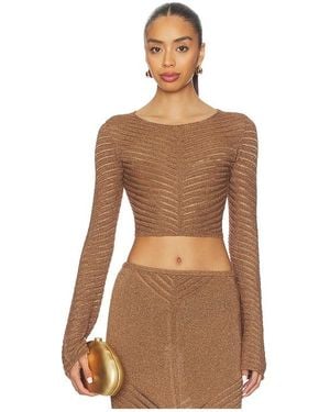 Devon Windsor Raya Metallic Top - Brown