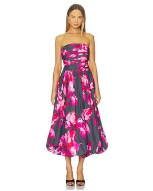 AMUR Helena Bubble Midi Dress - Pink