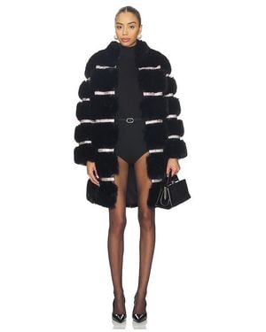 Adrienne Landau Abrigo Diamond En Color Negro Talla (También En S, M)