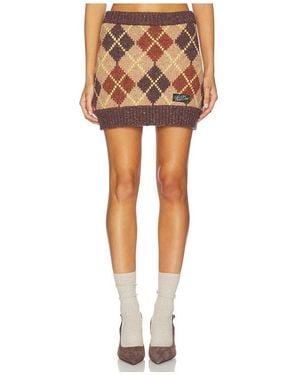 we11done Argyle Intarsia Mini Skirt - Brown