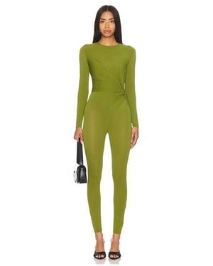 Alex Perry Long Sleeve Twist Catsuit - Green