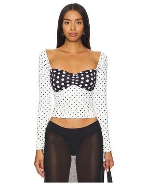 Nii HAI Langarm-Oberteil Polka - Weiß