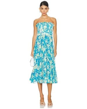 AMUR Scottie Strapless Midi Dress - Blue