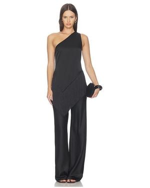 Lovers + Friends Olivia Satin Fringe Top - Black