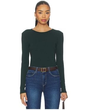 Bobi Crewneck Long Sleeve Tee - Blue